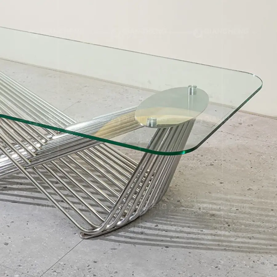 Qiancheng Furnitures Contemporary Center Tables Tempering Glass Living Room Furniture Sets Coffee Table — image 6
