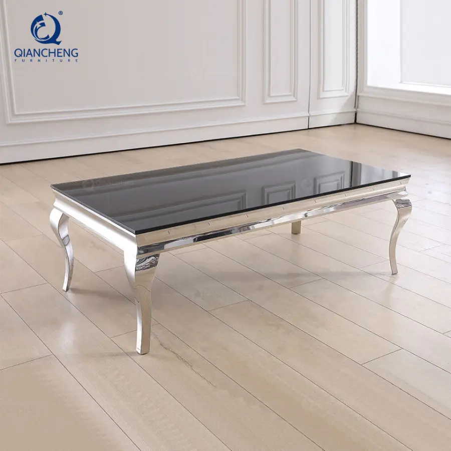 White Marble Silver Ss Furniture Custom Design Modern Cabinet Coffee Table — image 5