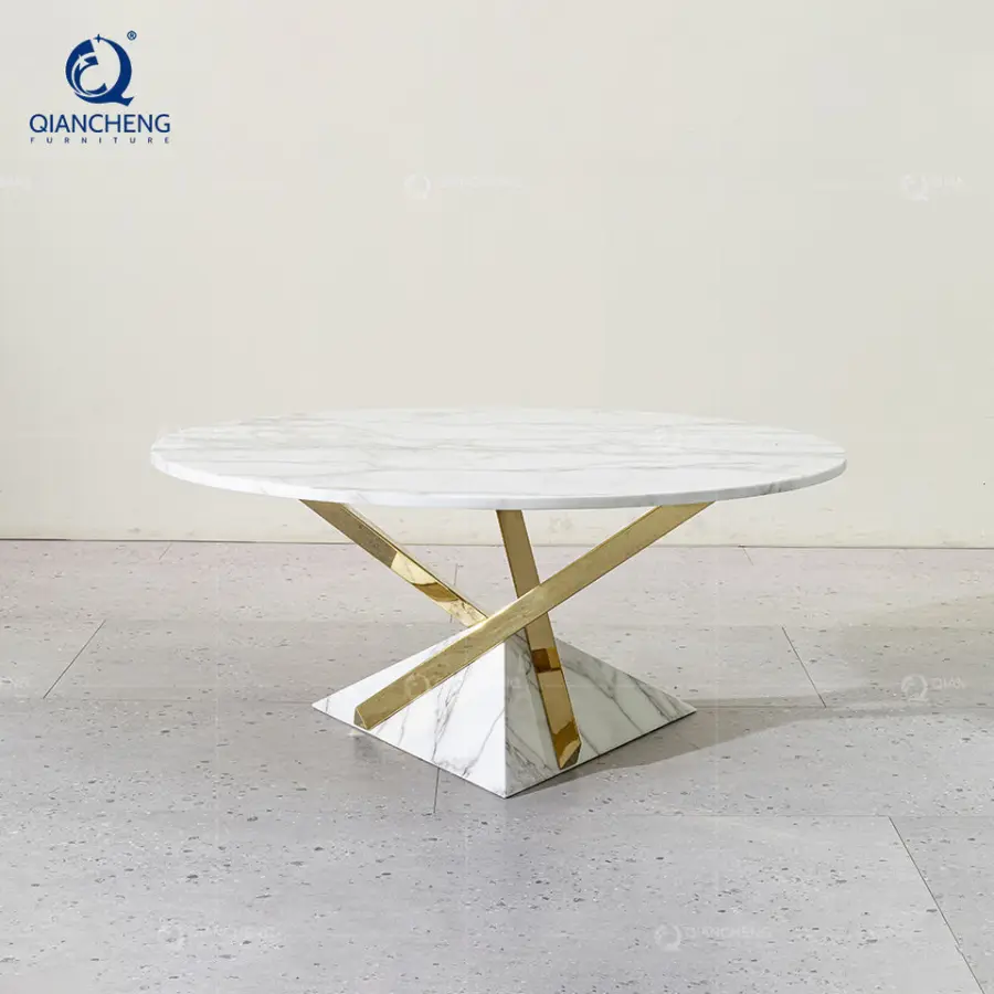 Guangdong Outdoor Metal Coffee Table Italian Design Round Bed Side Marble Coffee Accent Table Other Living Room Furnitur — view 1
