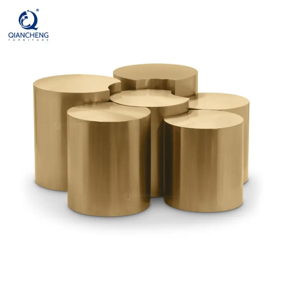 Combination Coffee Side Tea Table for Living Room Foshan Furniture Market Stainless Steel Corner Table and Coffee Table — view 1
