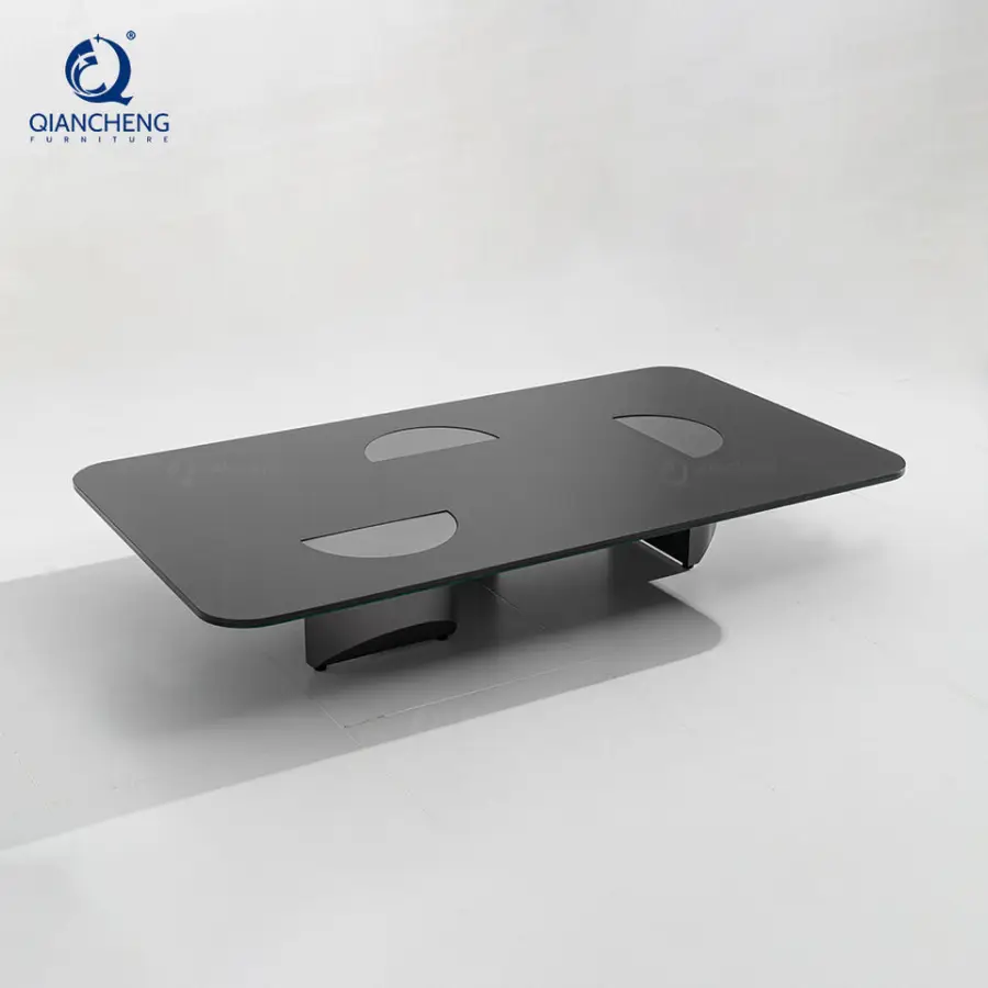 QIANCHENG Guangdong Supplier Custom Wholesale Price Silver 304 201 Stainless Steel Furniture Irregular Shape Coffee Table Set — image 6