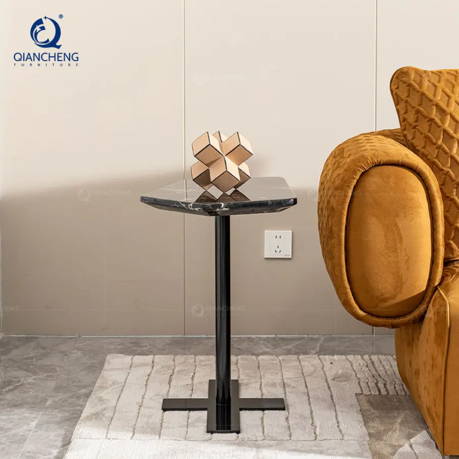Nordic Livingroom Travertine Small Side Tables Indoor with Marble Top Customized Minimalist Intered Stone Coffee Table Italy — image 3