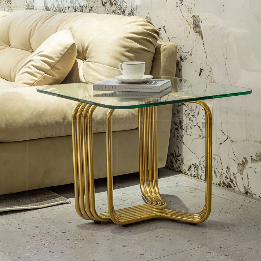 Elegant End Center Table for the Living Room Table Basse Salon Customized Minimalist Bedroom Corner Side Table Tempered Glass — image 5