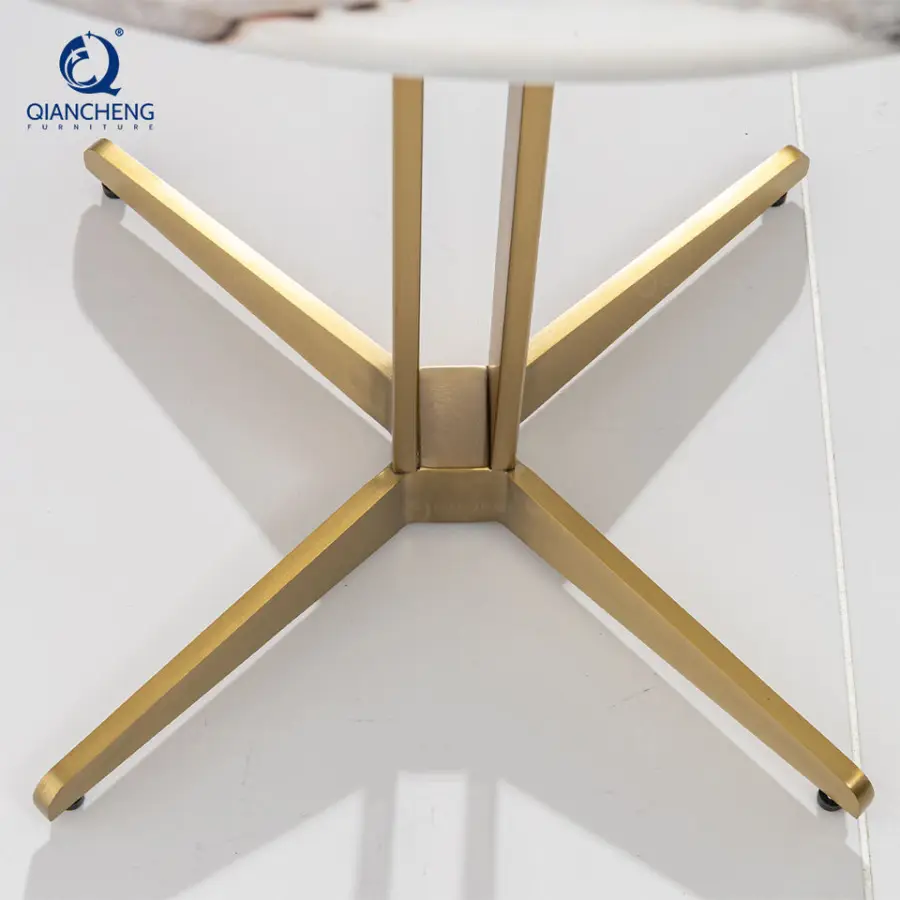 Wholesale Sintered Stone Corner Sidetable for Villa Simple Modern Round Small Living Room Side Table With Stainless Steel Leg — image 6