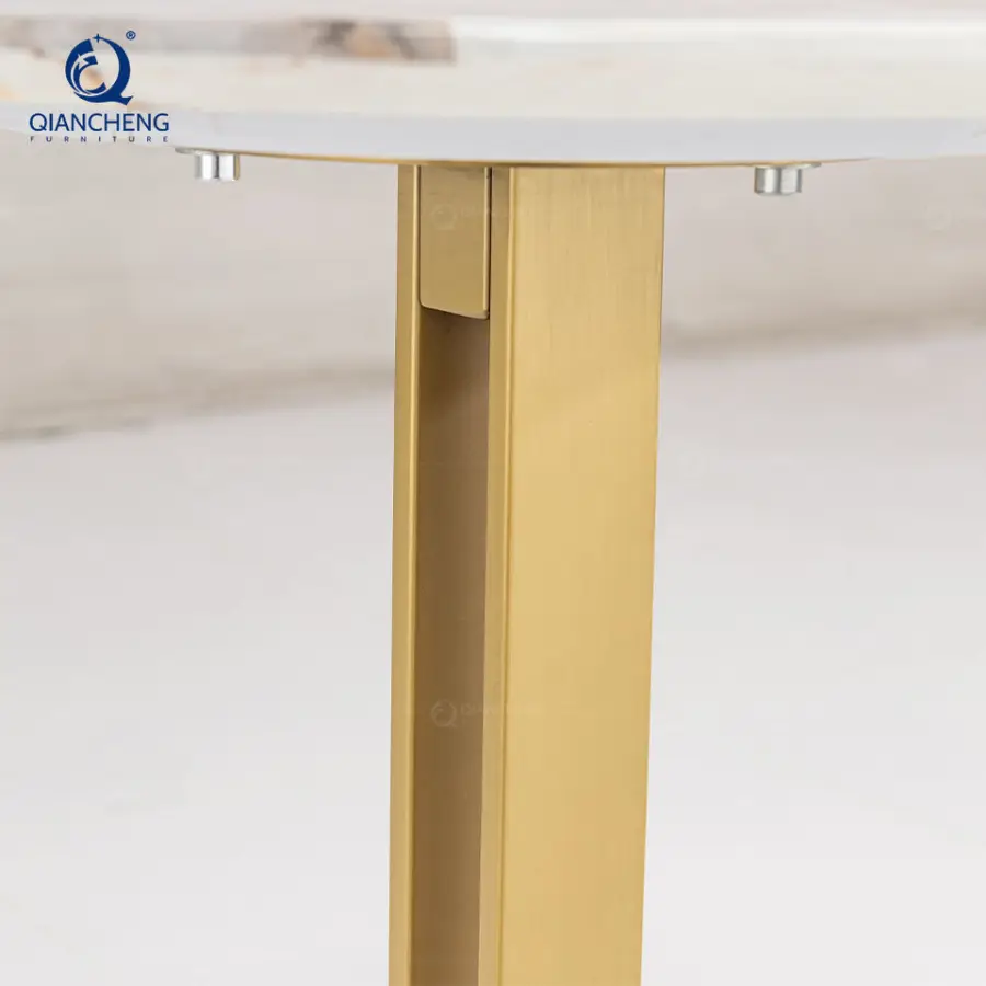 Wholesale Sintered Stone Corner Sidetable for Villa Simple Modern Round Small Living Room Side Table With Stainless Steel Leg — image 7