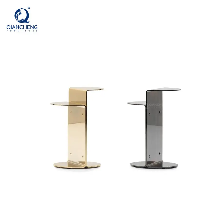 Luxury Design Round Sofa Accent Table Stainless Steel Home Villa Hotel Small Side Table for Living Room Bedroom Hallway — image 7