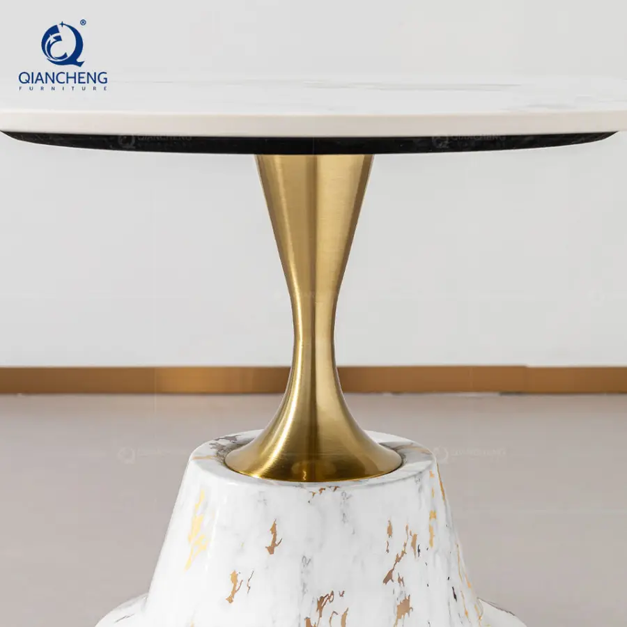 Nordic Quality Hourglass Shaped Round Ceramic Coffee Table Simple Cheap Modern Metal Sofa Tea End Side for Living Room Furniture — image 6