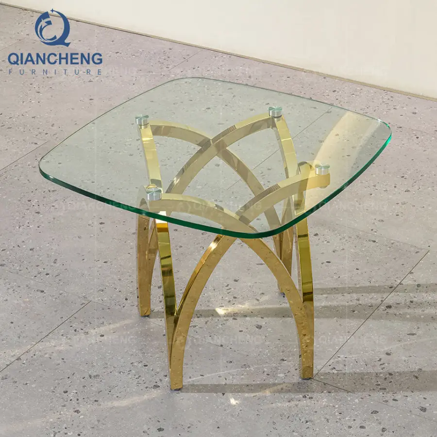 QIANCHENG Professional Foshan Manufacturer Stainless Steel Side Table Designer Small Sofa Coffee Tables — view 1