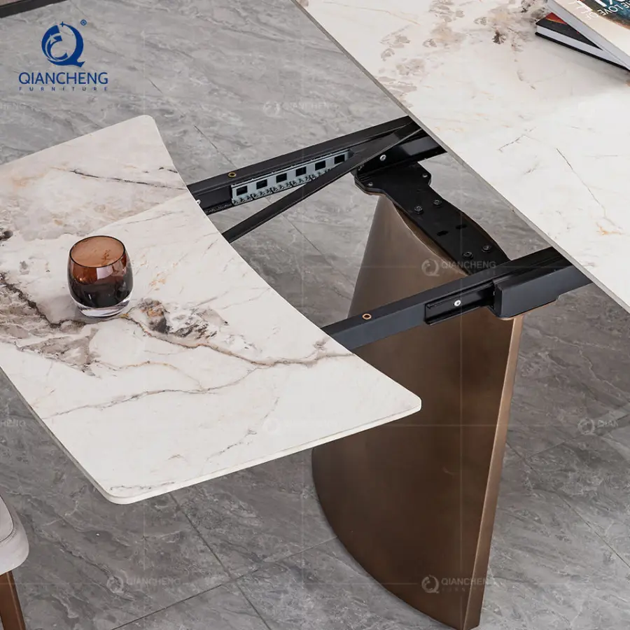 New Design Rotating Folding and Expandable Multifunction Dining Table Luxury Modern 10 Seater Dining Table Home Furniture Foshan — image 5