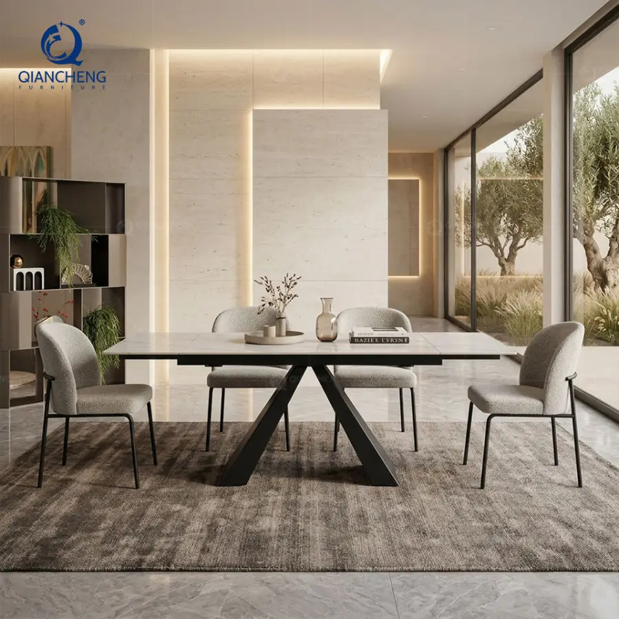 3m Long Extendable System Dining Table Set for 8-10 Farmhouse Style 12-seat X Large Single Leg Extendable-dining-table — image 3