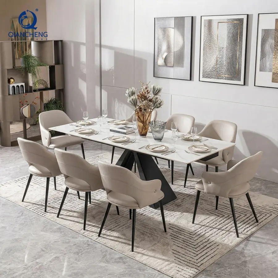 3m Long Extendable System Dining Table Set for 8-10 Farmhouse Style 12-seat X Large Single Leg Extendable-dining-table — image 4