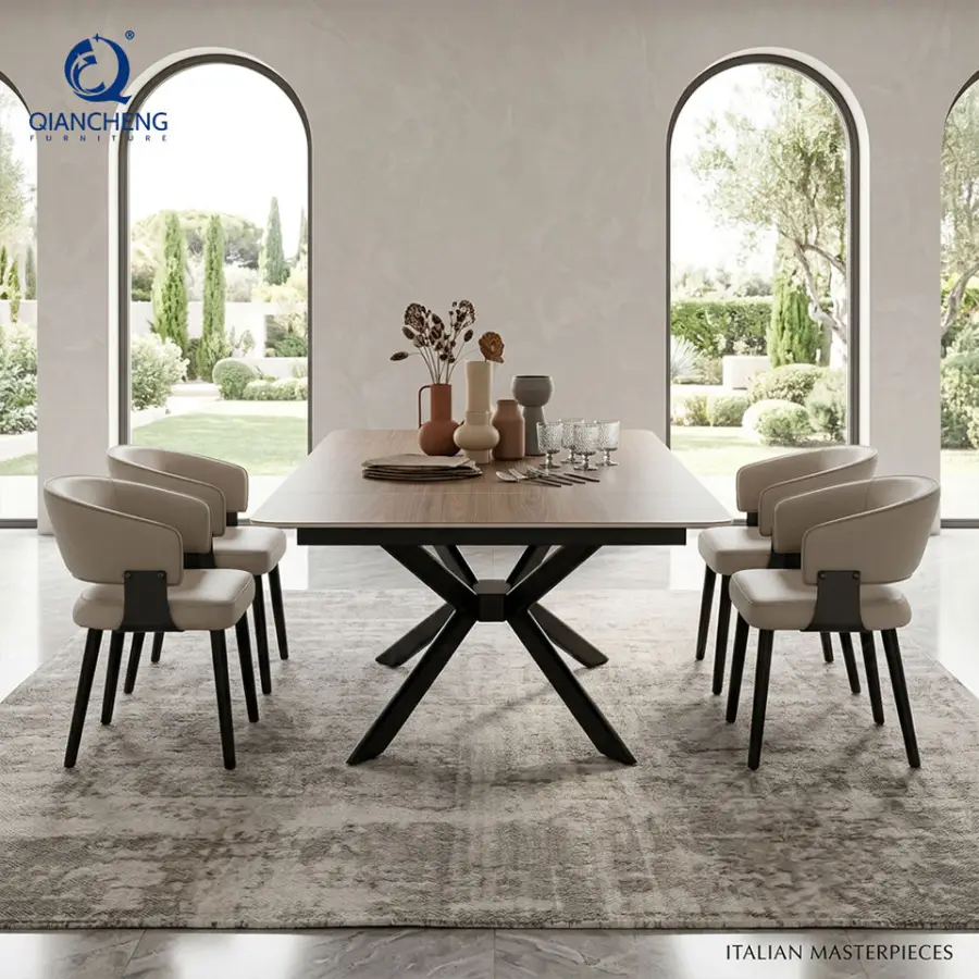 12MM Thick Sintered Ceramic Table Top Extendable Dining Table with Metal Leg Multiple Function Home Office Table Sets — image 6