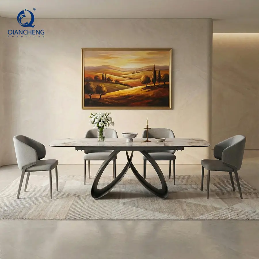 Wholesale Ceramic Extending Foldable Dining Table for 12 Person Custom Space Saving Furniture Folding Dining Table and Chair Set — image 3