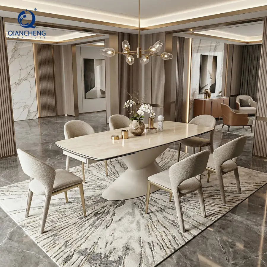 Multifunctional Extendable Folding Dining Table with Metal Legs for Space-saving Dinning Room Furniture Transformer Design — image 3