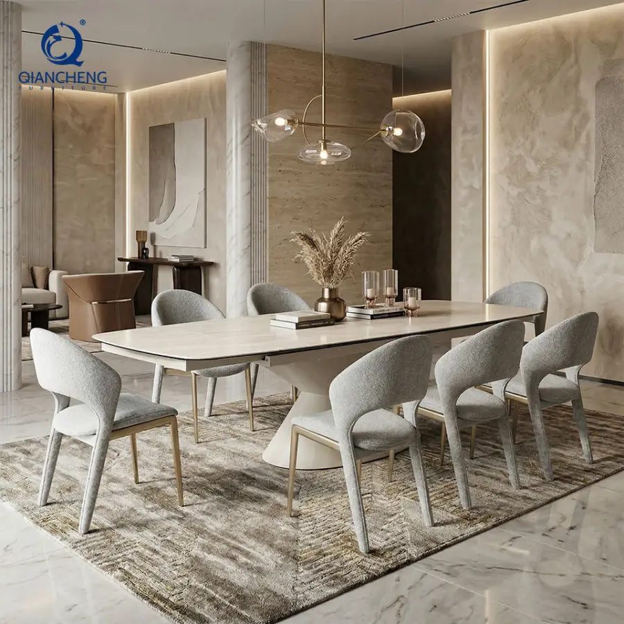 Multifunctional Extendable Folding Dining Table with Metal Legs for Space-saving Dinning Room Furniture Transformer Design — image 4