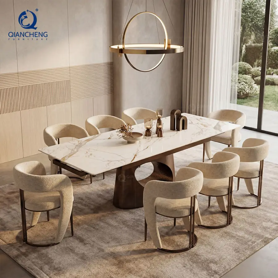 Modern Kitchen Island Mesas De Comedor Extensibles Extendable Dining Table and Chair Luxury Italian Tavolo Da Pranzo All — view 1