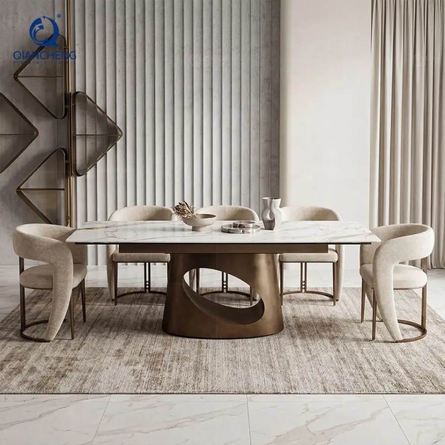 Modern Kitchen Island Mesas De Comedor Extensibles Extendable Dining Table and Chair Luxury Italian Tavolo Da Pranzo Allungabile — image 3