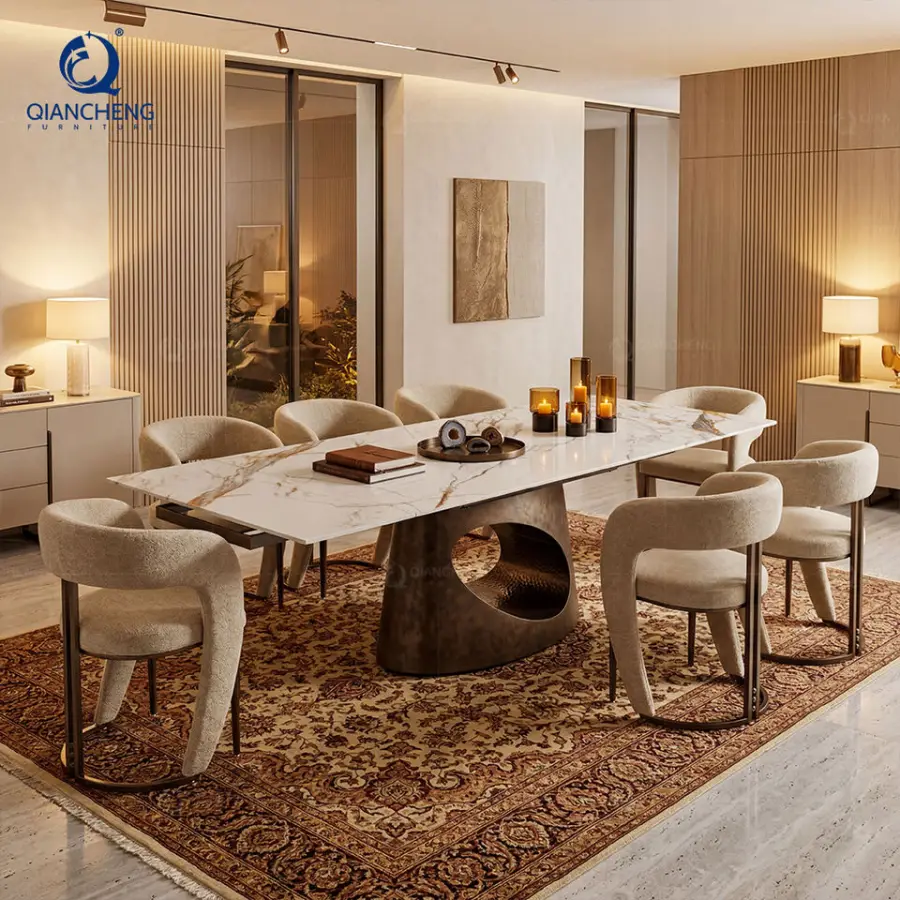 Modern Kitchen Island Mesas De Comedor Extensibles Extendable Dining Table and Chair Luxury Italian Tavolo Da Pranzo Allungabile — image 5