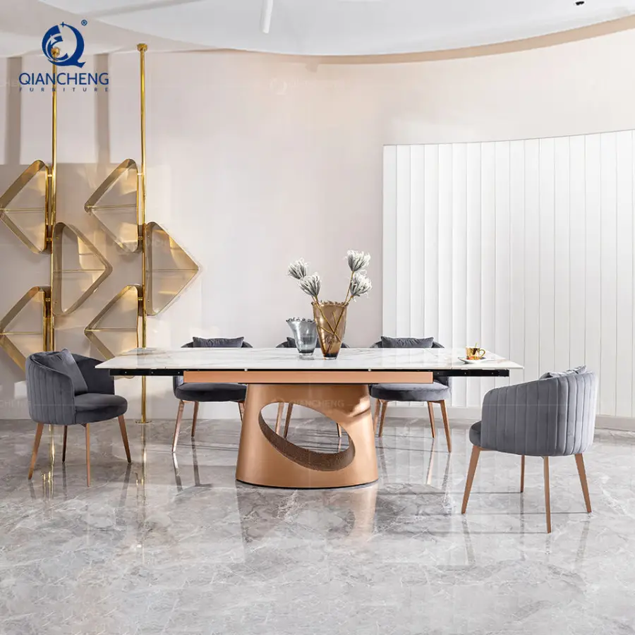 Modern Kitchen Island Mesas De Comedor Extensibles Extendable Dining Table and Chair Luxury Italian Tavolo Da Pranzo Allungabile — image 6