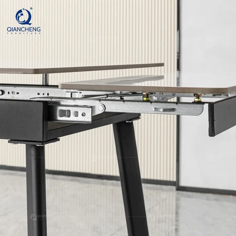 Extendable Dining Table With 12MM Thickness Sintered Stone Ceramic Table Top Metal Leg Multiple Functions Dining Room Furniture — image 5