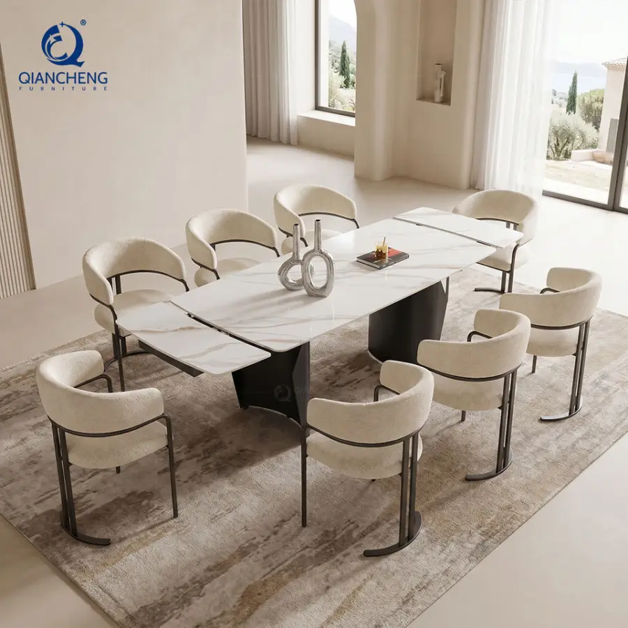 Modern Dinning Table With Two Side Extension Function Compact Folding Dining Table Set with Chair for Design Small Space — view 1