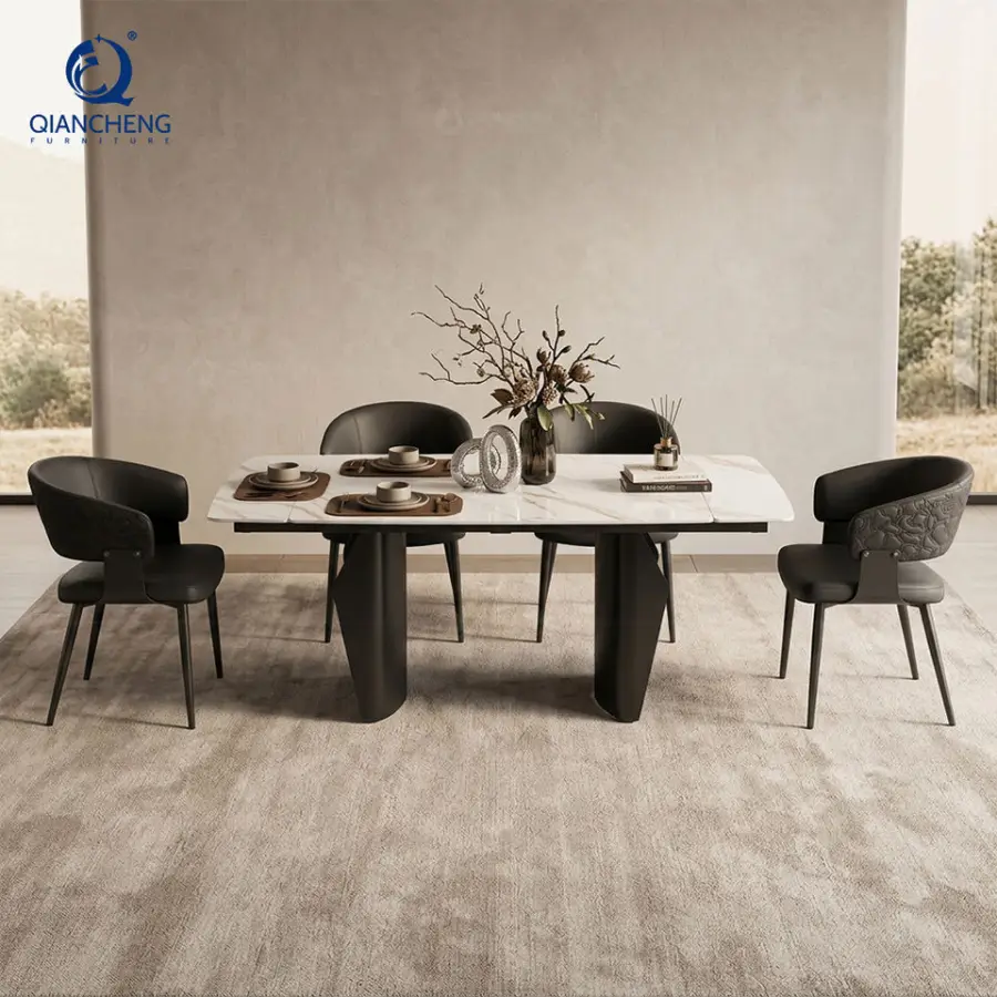 Modern Dinning Table With Two Side Extension Function Compact Folding Dining Table Set with Chair for Design Small Space Saving — image 3