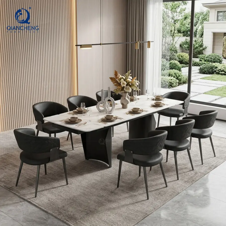 Modern Dinning Table With Two Side Extension Function Compact Folding Dining Table Set with Chair for Design Small Space Saving — image 4