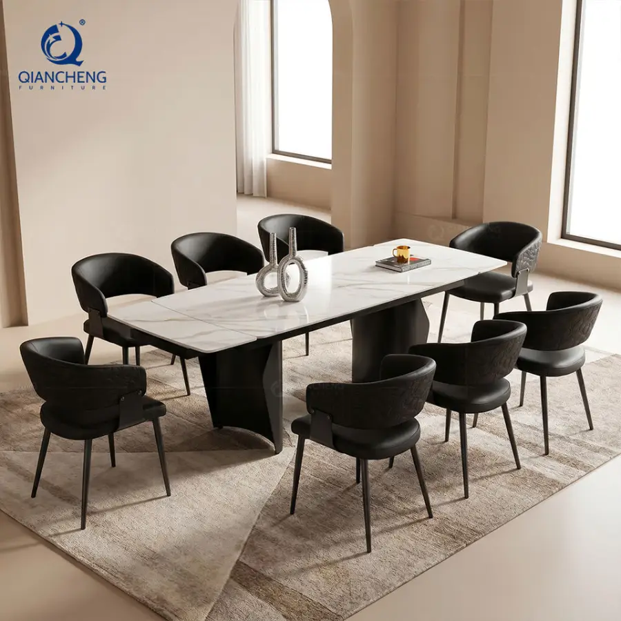 Modern Dinning Table With Two Side Extension Function Compact Folding Dining Table Set with Chair for Design Small Space Saving — image 5