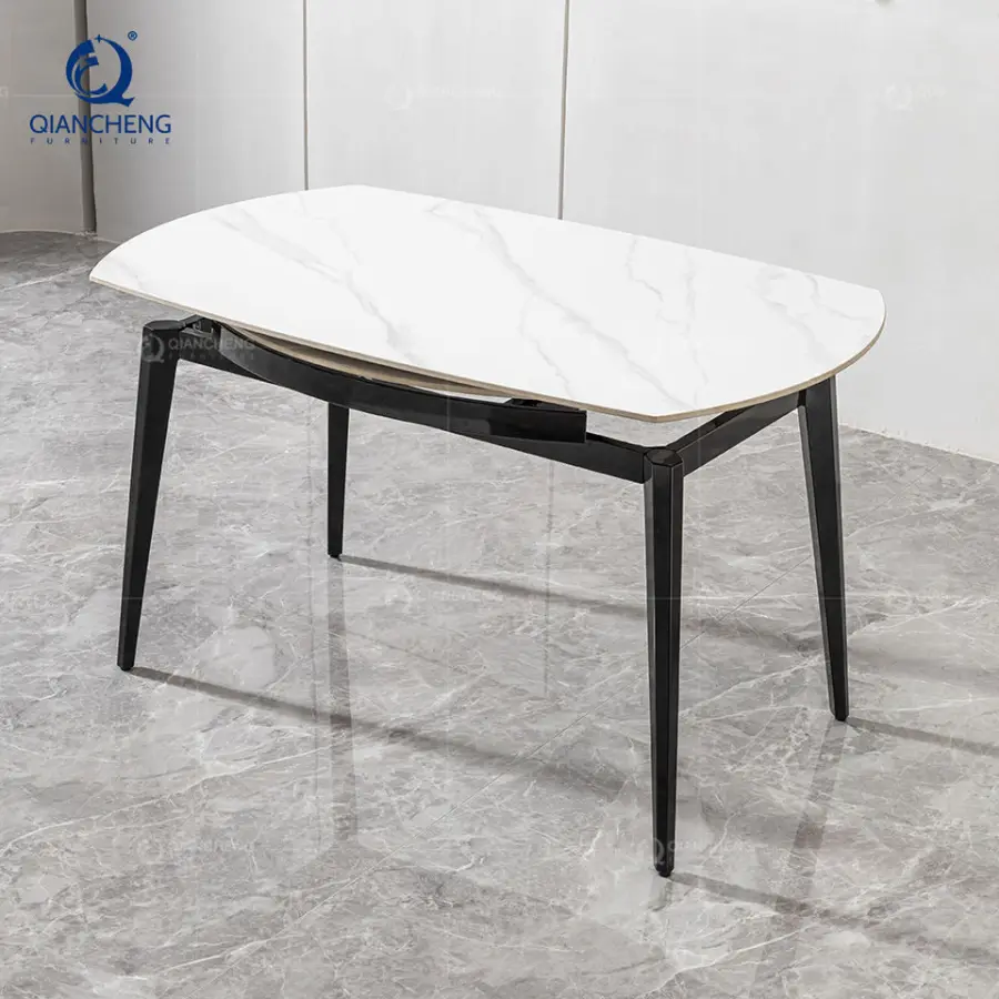 Italian Design Dining Table Oblong Extending to Round Modern Kitchen Island with Extendable Dining Table for 6 or 8 People — image 5
