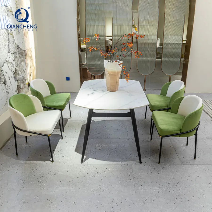 Italian Rock Slab Outdoor Extendable Dining Table Luxury High End Household Small Apartment Rectangular Round Iron Foldi — view 1