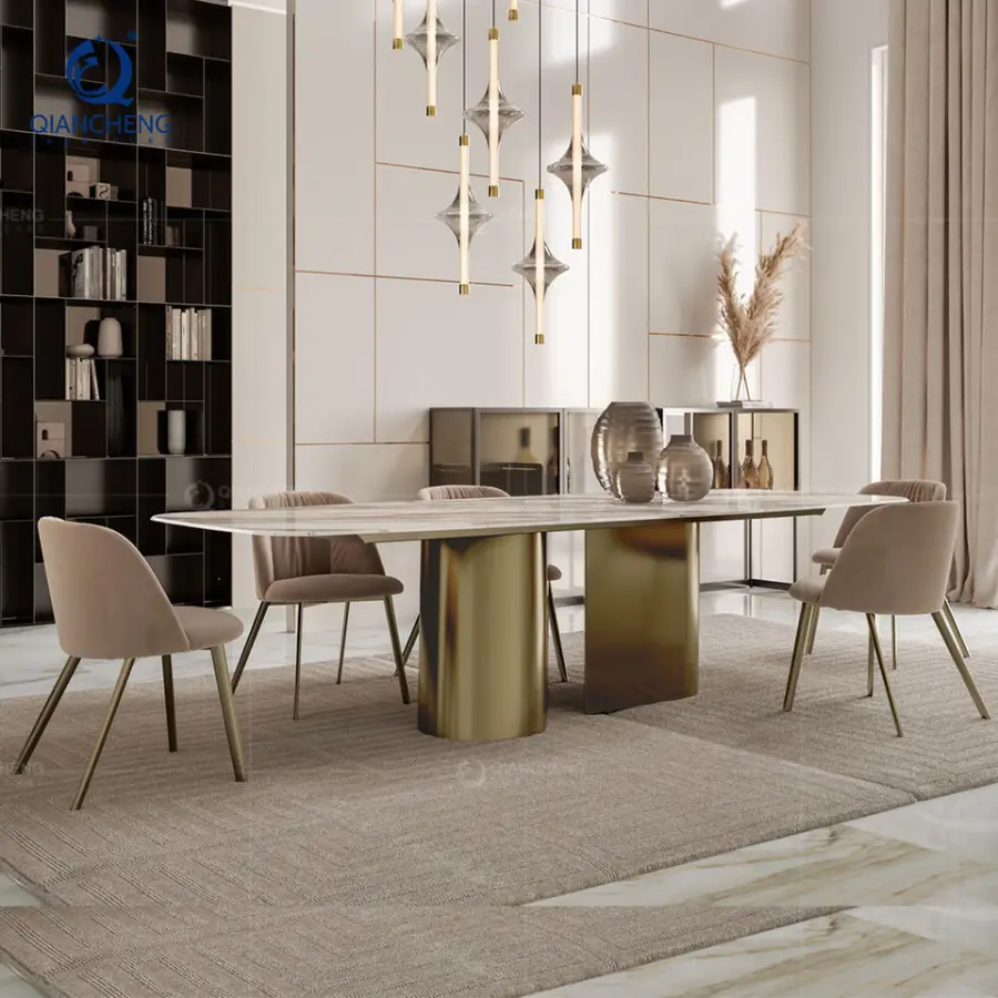 Dining Room Furniture Sintered Stone Kitchen Table Island Luxury Folding Space Saving Extendable Tabletop Design Dining — view 1