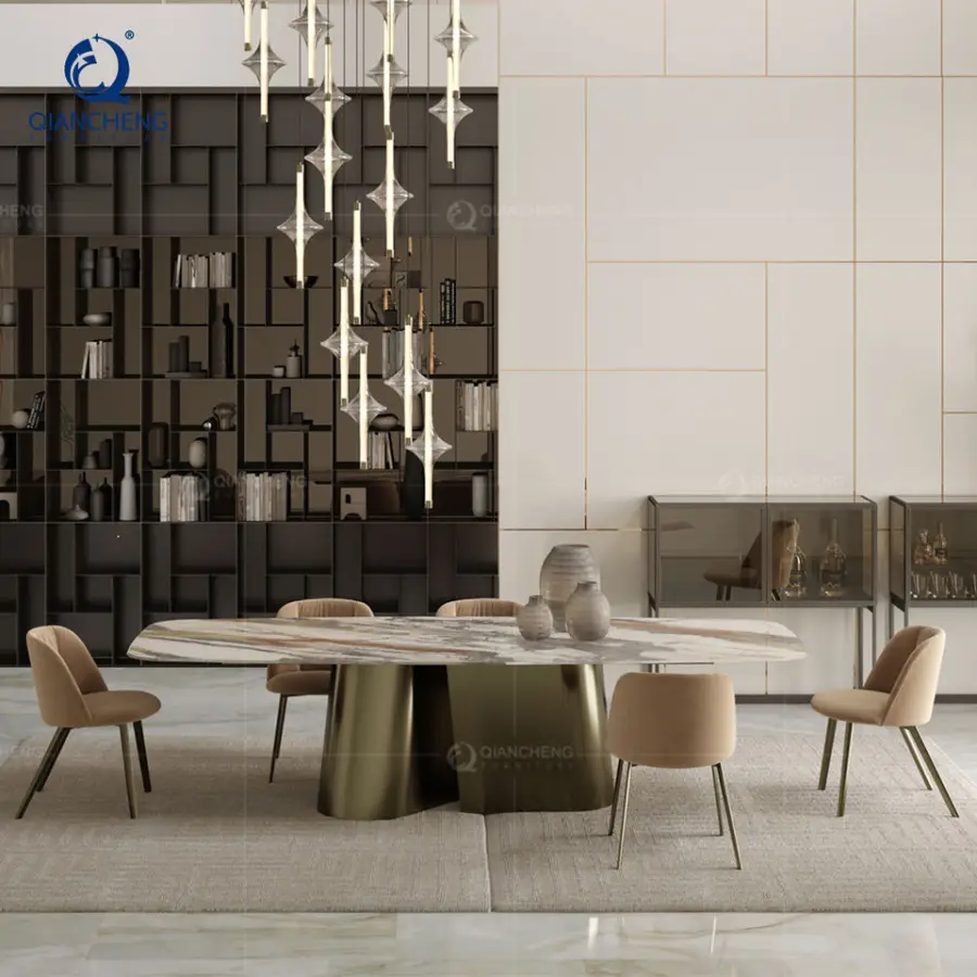 Dining Room Furniture Sintered Stone Kitchen Table Island Luxury Folding Space Saving Extendable Tabletop Design Dining Table — image 3