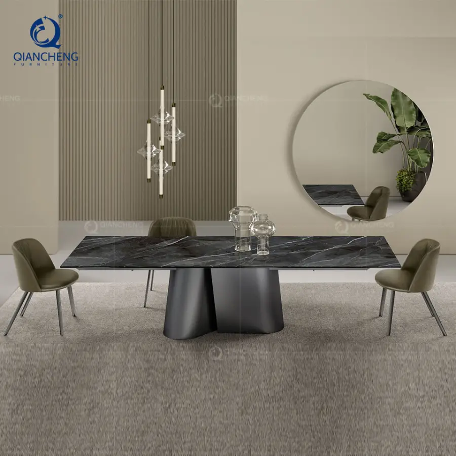 Dining Room Furniture Sintered Stone Kitchen Table Island Luxury Folding Space Saving Extendable Tabletop Design Dining Table — image 4