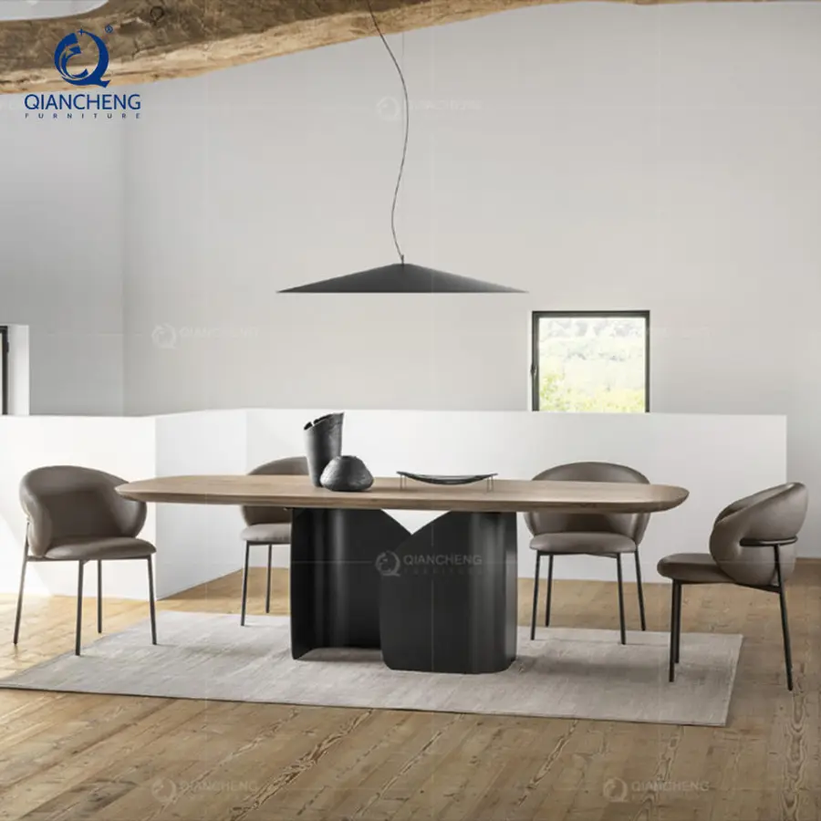 Qiancheng Guangdong Smart Extendable Dining Table Set 10 Seater Folding Movable Dining Table Mechanism Luxury Furniture — image 5