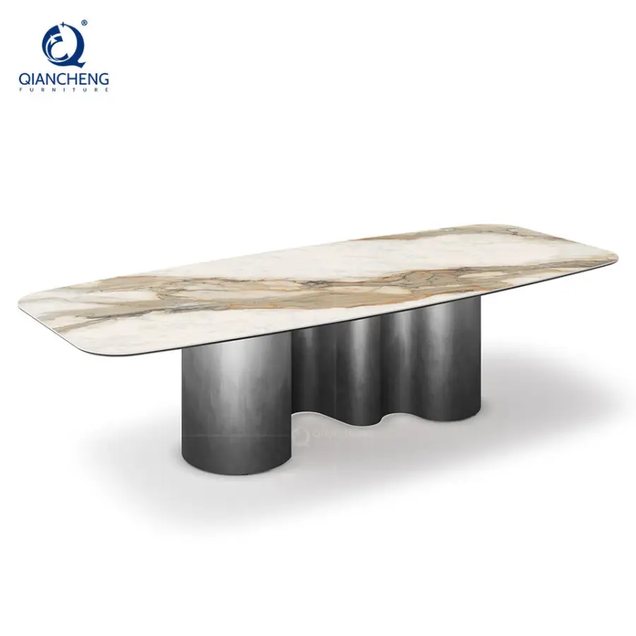 Qiancheng Modern Dining Table with Adjustable and Expandable Extension for Space-Saving Kitchen and Dining Room Furniture — image 3