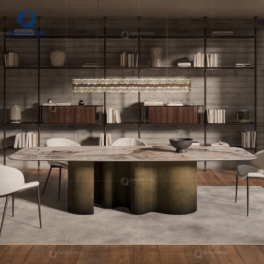 Qiancheng Modern Dining Table with Adjustable and Expandable Extension for Space-Saving Kitchen and Dining Room Furniture — image 4