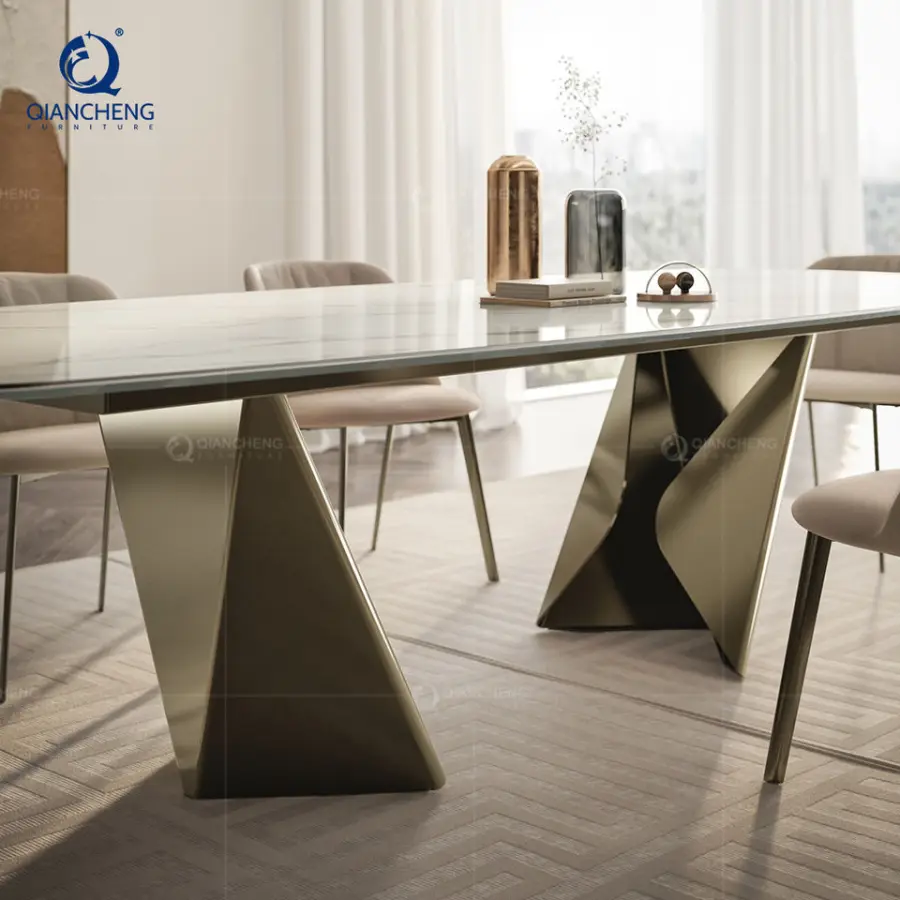 Extendable Dinning Table Modern Design Dining Room Furniture Restaurant Hotel Luxury Ceramic Marble Dining Table — image 5