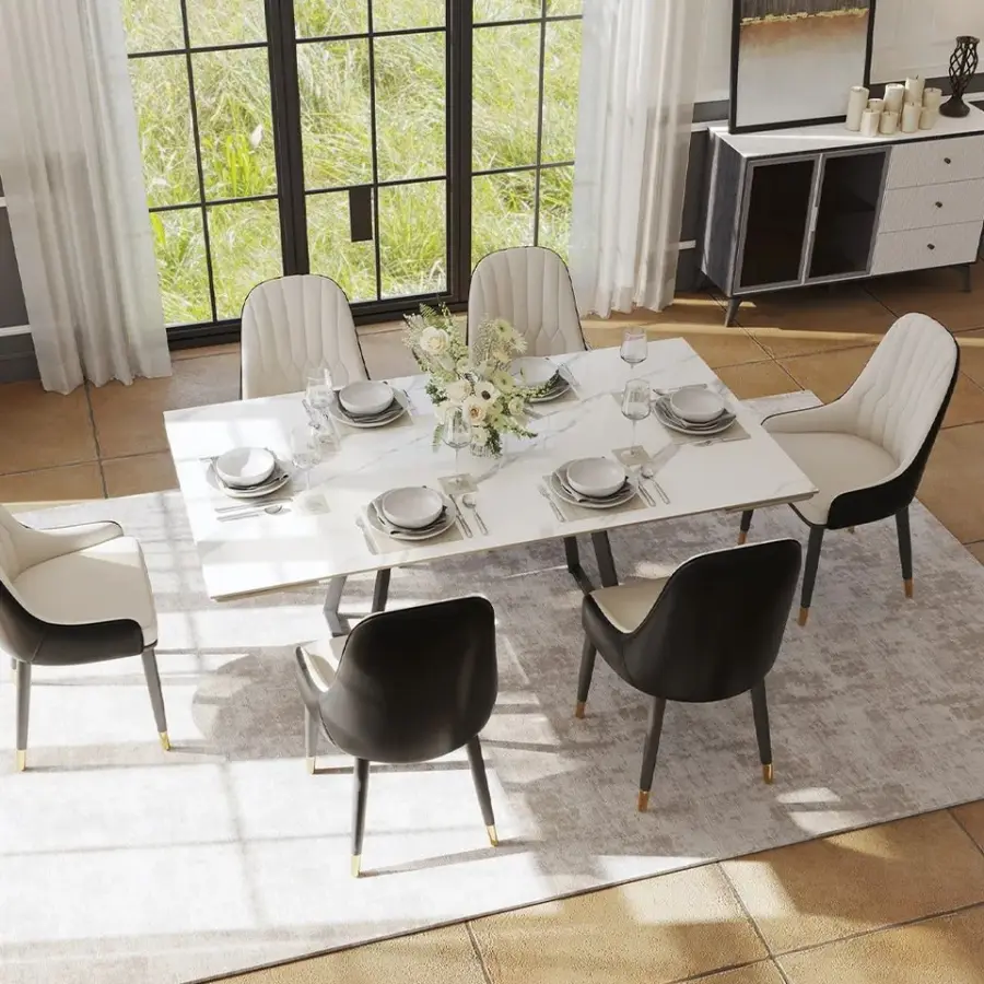 Mesa Comedor Extensible Modern 12-Seater Rock Beam Extendable Dining Table Tavoli Tavolo Da Pranzo Allungabile 80 Furniture — image 4