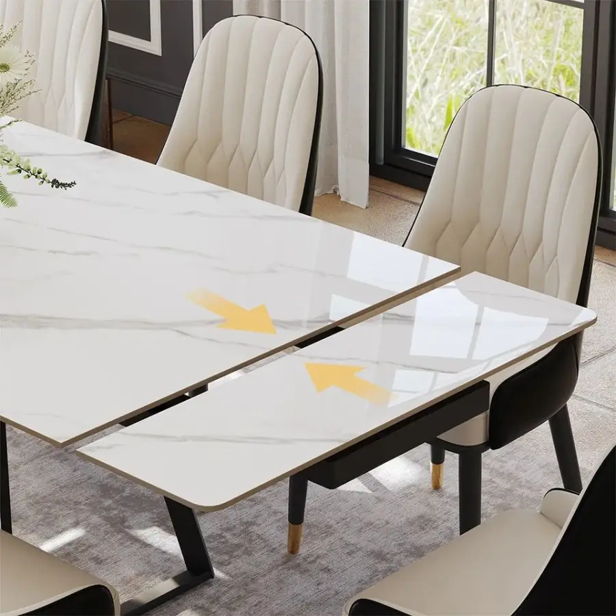 Mesa Comedor Extensible Modern 12-Seater Rock Beam Extendable Dining Table Tavoli Tavolo Da Pranzo Allungabile 80 Furniture — image 5