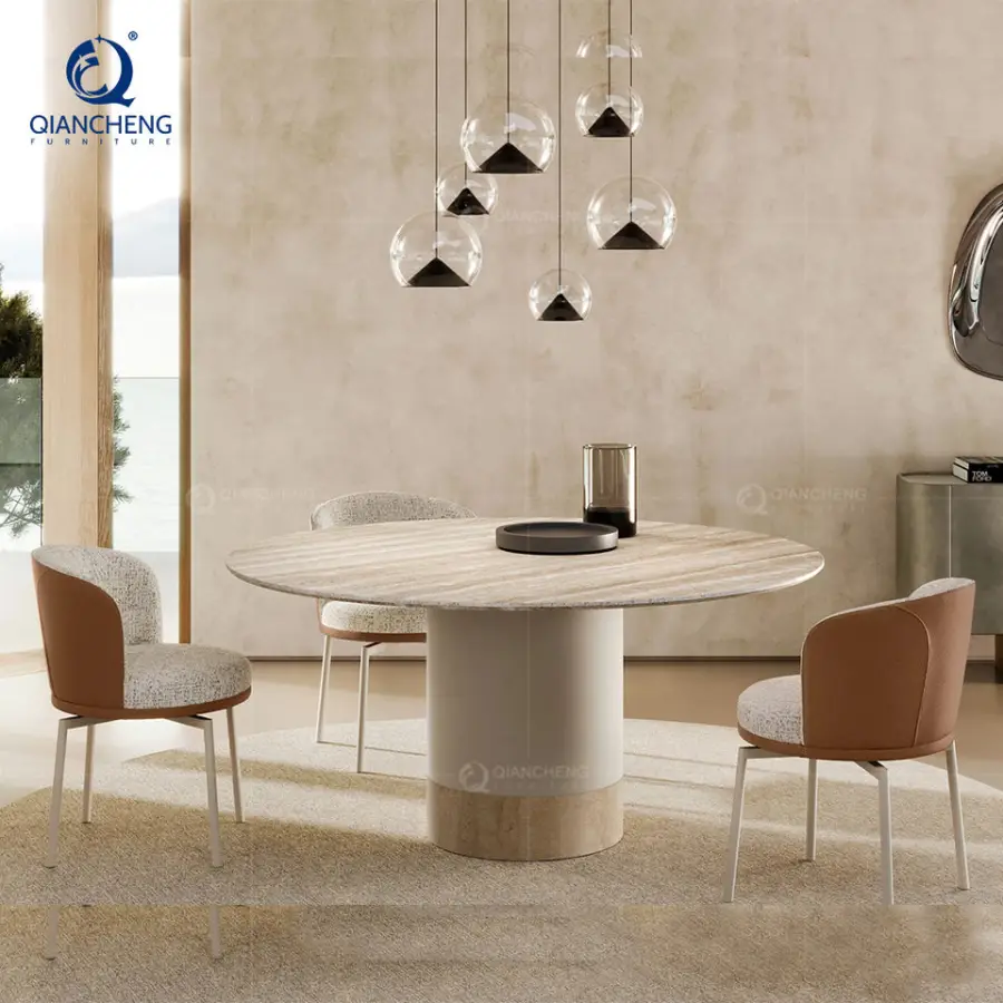 Qiancheng Extendable Dining Table Set White 90 Inches Factory Wholesale Furniture Smart Telescopic Folding Dining Table — image 4