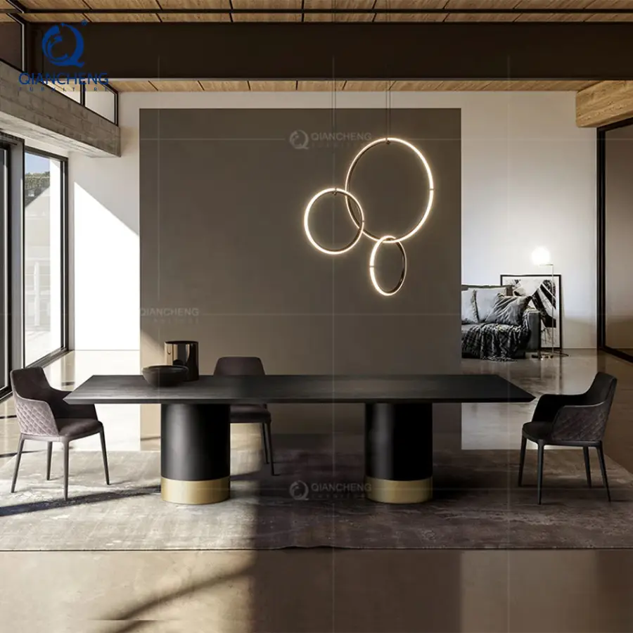 Qiancheng Extendable Dining Table Set White 90 Inches Factory Wholesale Furniture Smart Telescopic Folding Dining Table — image 5