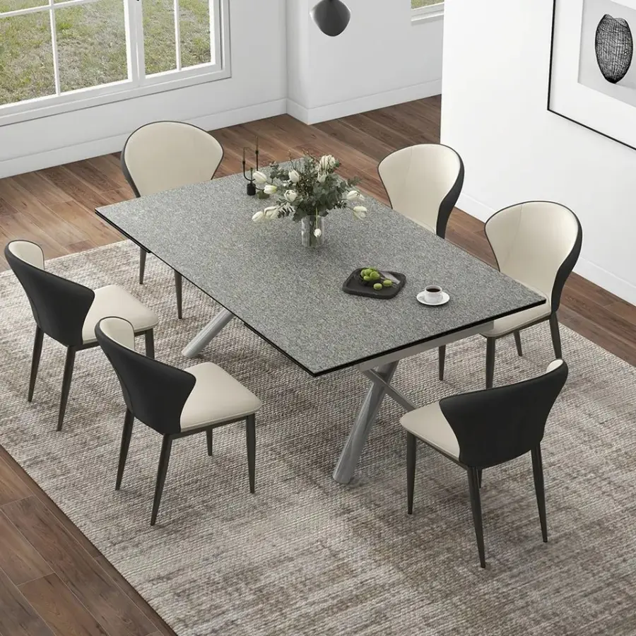China Furniture 12 Seater Extending Black Luxury Dining Table Extendable Farmhouse Pedestal Tavolo Da Pranzo Piccolo Allungabile — image 5