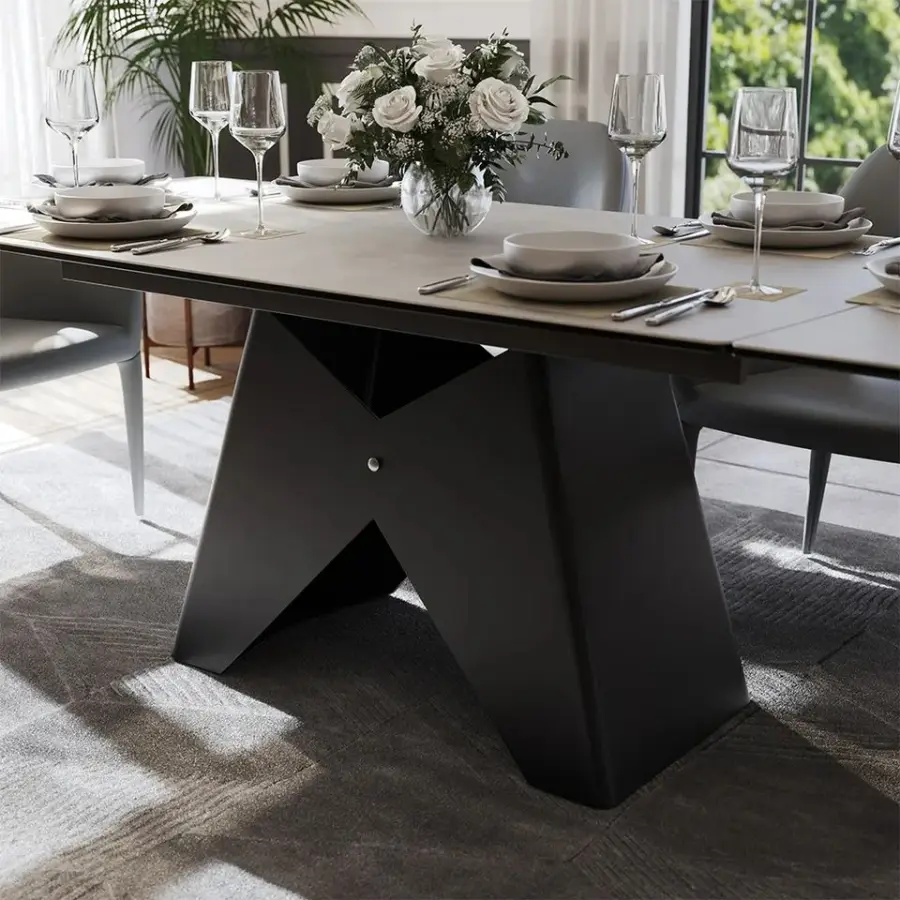 Luxury Nordic Modern Design Square Rectangle Expandable Marble Dining Table Sets 8 Seater 10 Chairs Dining Room Sets Furniture — image 4