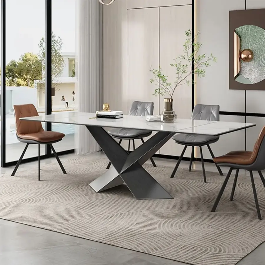 Manufacturer Furniture Modern 12-Seater Extendable Dining Table Set Da Pranzo Nel Patio Con Tavolo Allungabile — image 3