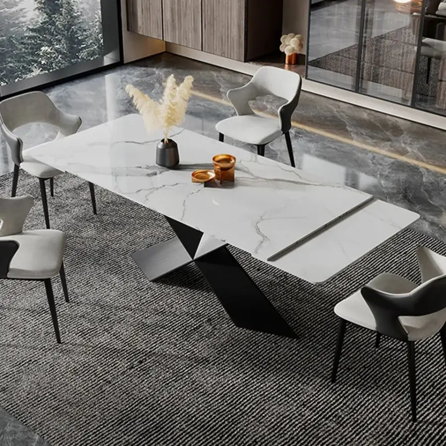 Manufacturer Furniture Modern 12-Seater Extendable Dining Table Set Da Pranzo Nel Patio Con Tavolo Allungabile — image 4