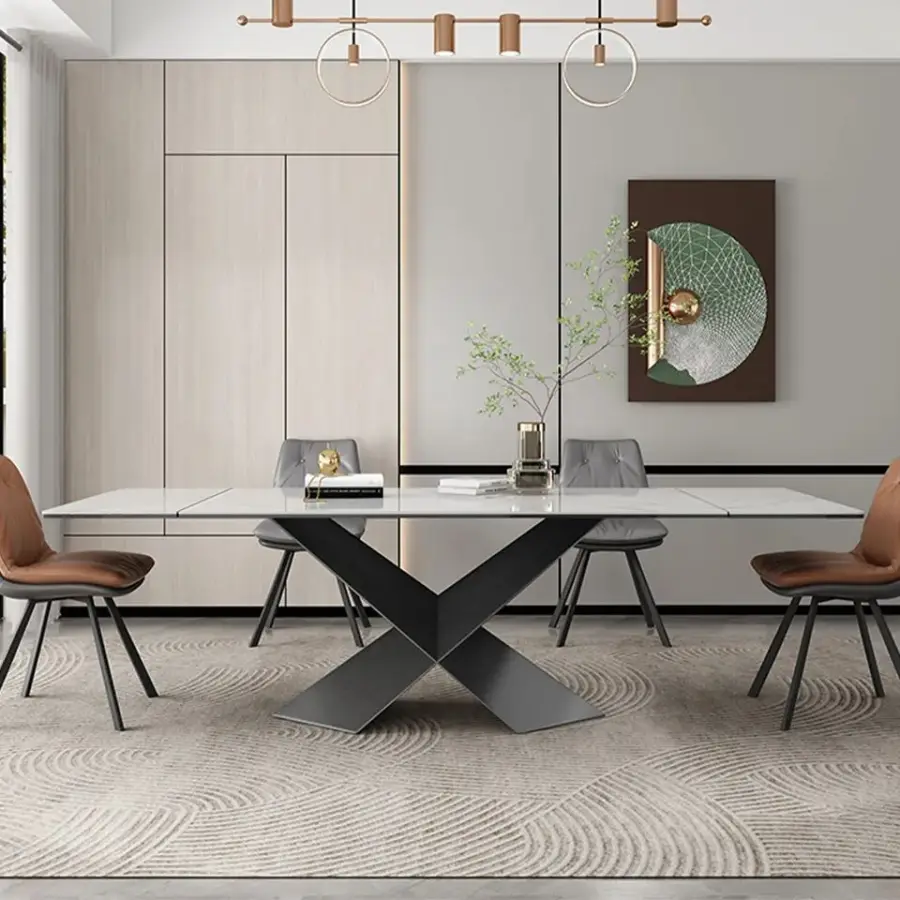 Manufacturer Furniture Modern 12-Seater Extendable Dining Table Set Da Pranzo Nel Patio Con Tavolo Allungabile — image 5