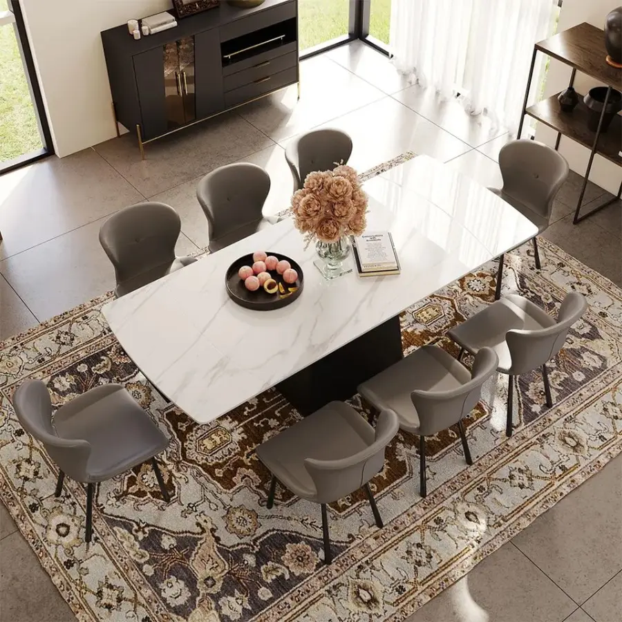 European Tavolo Da Pranzo Allungabile 12 Seater Extending Black Dining Table Set Extendable Mesas De Comedor Extensibles — image 5