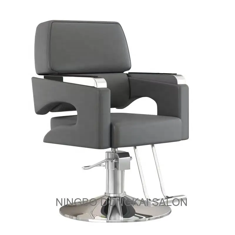 Wholesale Gold & Black Hydraulic Leather Barber Chair for Salon Professional Haircut Furniture for Men & Women for Barbe — view 3