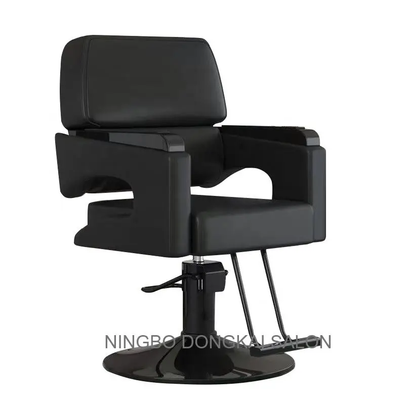 Modern Luxury Hair Cutting Barber Chaise Chair High Quality Swivel Beauty Salon Furniture Metal Material — view 4