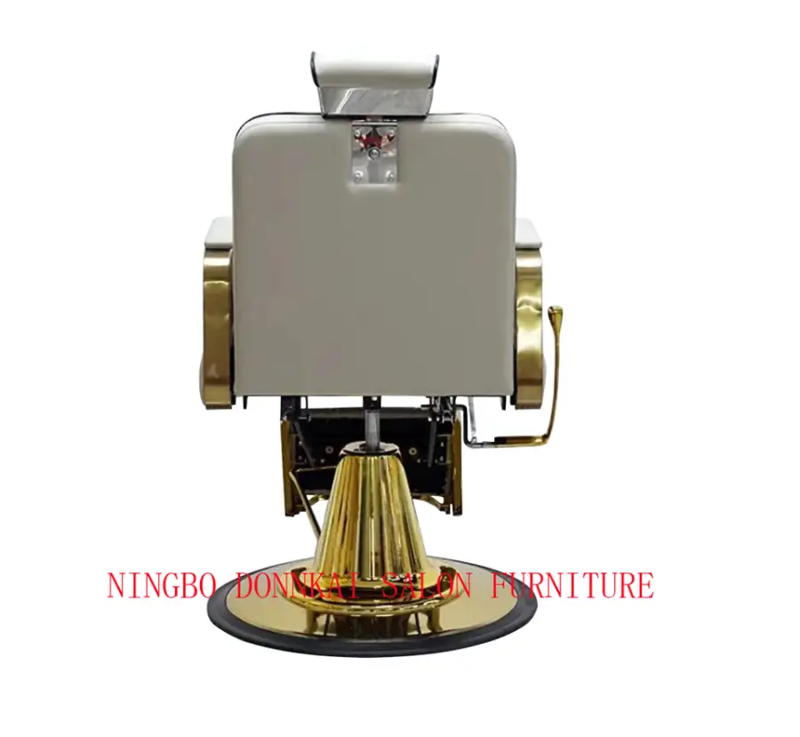 Hydraulic Beauty Chair Salon Furniture Leather and Wood Barber Chair with Chrome Base for Hair Salon or Barber Shop — view 5
